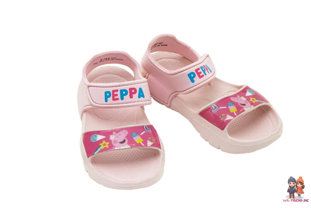 Peppa Wutz - Kinder Sandalen mit Klettverschluss - WS-Trend.de Pig 3D Optik - Badeschuhe Latschen Hausschuhe 22-32