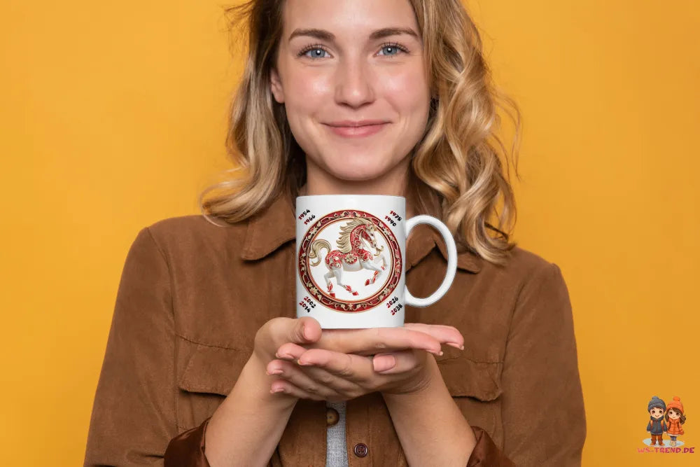 Pferd Chinesisches Jahres Sternzeichen Tasse Kaffeetasse Teetasse Geschenkidee - WS-Trend.de