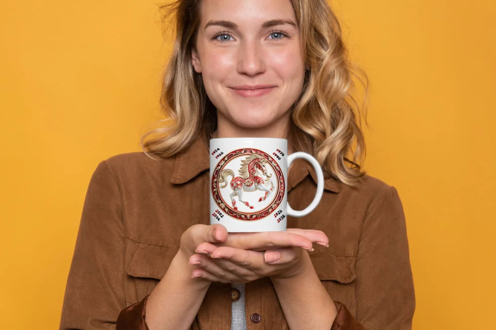 Pferd Chinesisches Jahres Sternzeichen Tasse Kaffeetasse Teetasse Geschenkidee - WS-Trend.de