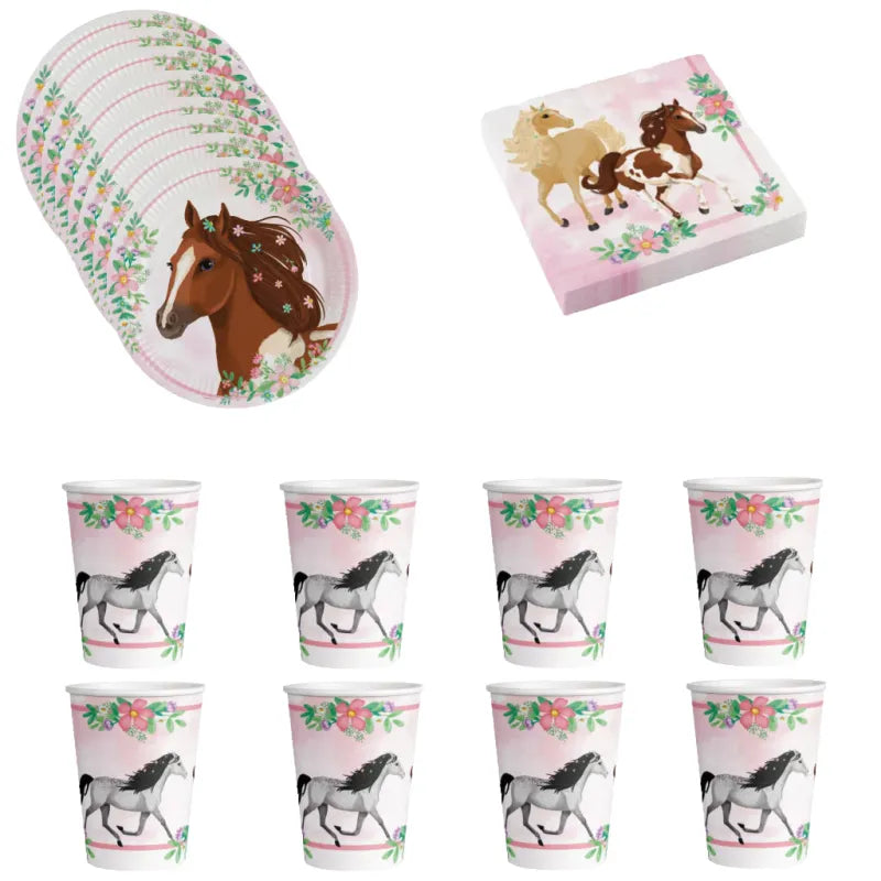Pferde Pony Geburtstag Deko Set 36tlg.Partyset - WS-Trend.de Kinder Kindergeburtstag