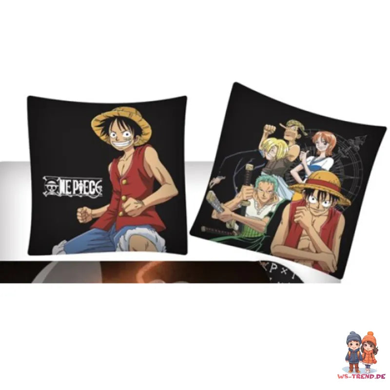 One Piece Kinder Bettwäsche Set - WS-Trend.de Anime Luffy Mikrofaser 2tlg 135/140x200 63x63 cm