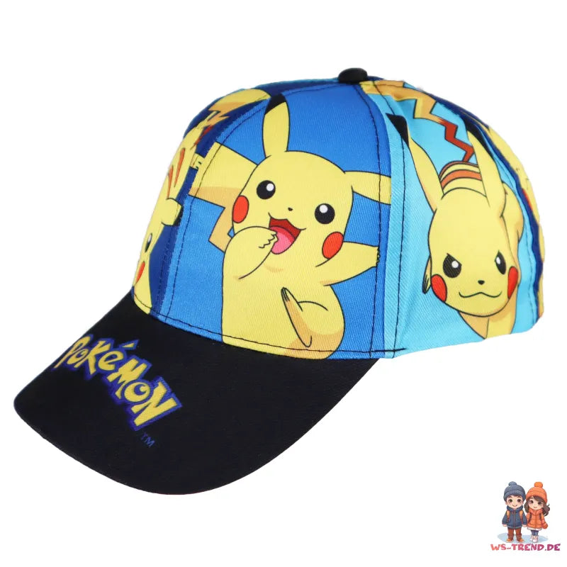 Pokemon Pikachu Kinder Basecap Baseball Kappe Mütze allover Print - WS-Trend.de 54-56