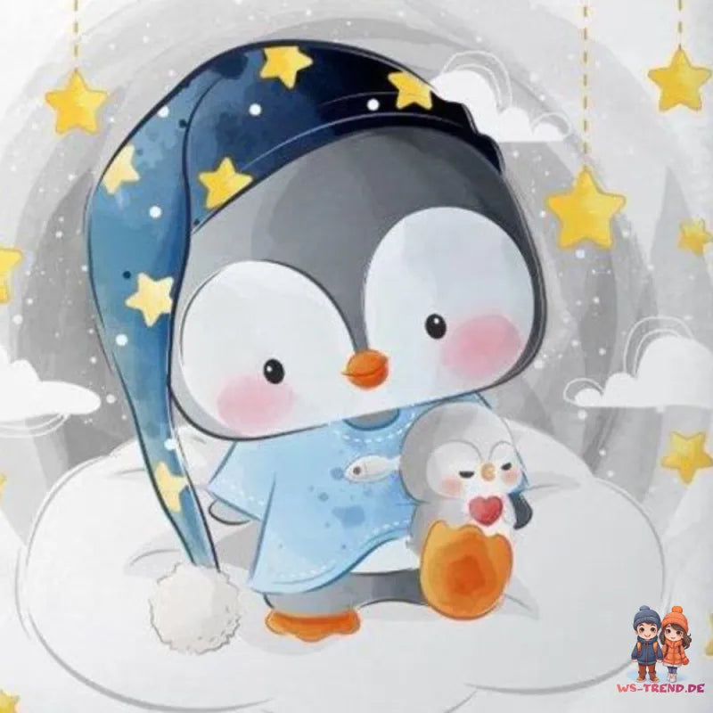 Pinguin Wal Baby Bettwäsche 2tlg Set 100x135 40x60 cm 100% Baumwolle - WS-Trend.de