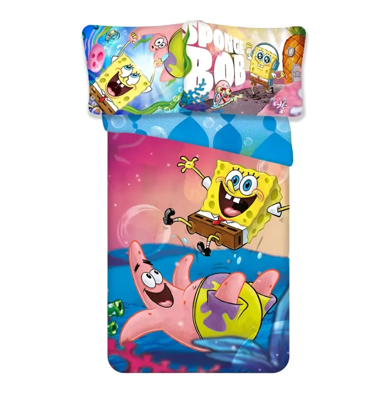 Spongebob Schwammkopf Patrick Bettwäsche Set 135x200 80x80 cm Baumwolle - WS-Trend.de