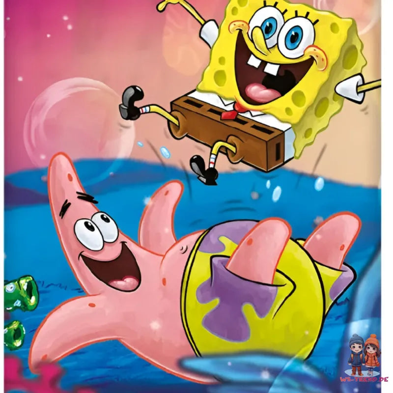 Spongebob Schwammkopf Patrick Bettwäsche Set 135x200 80x80 cm Baumwolle - WS-Trend.de