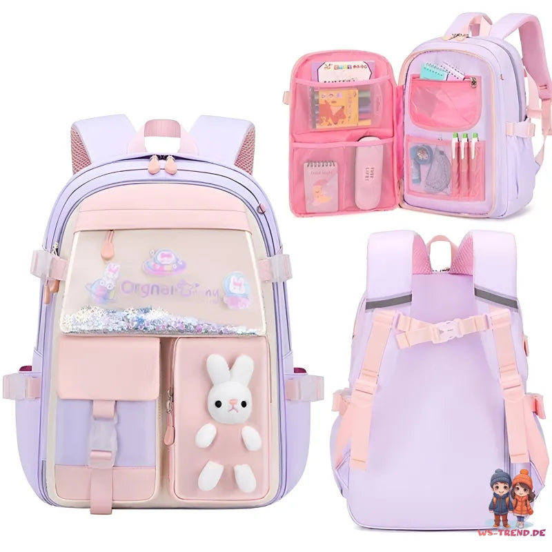 Häschen Hase Mädchen Rucksack Backpack Tasche Schultasche 45 x 32 17 cm - WS-Trend.de