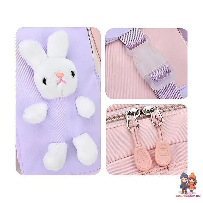 Häschen Hase Mädchen Rucksack Backpack Tasche Schultasche 45 x 32 17 cm - WS-Trend.de