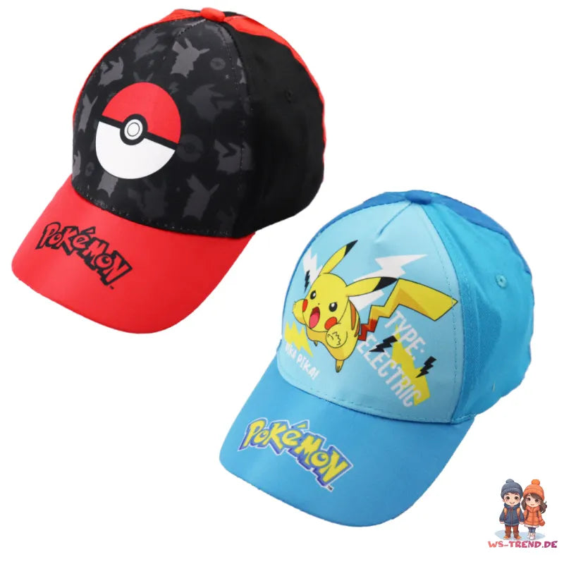 Pokemon Pikachu Pokeball Jungen Kinder Basecap - WS-Trend.de Baseball Kappe Mütze 52 54 baumwolle