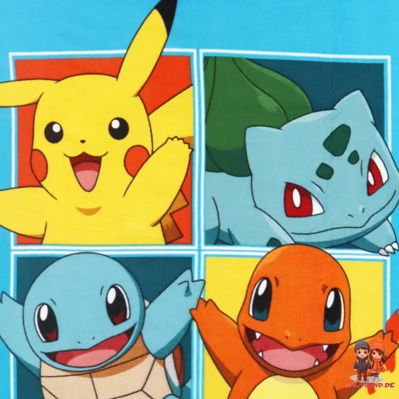 Pokemon Pikachu Shiggy Glumanda Kinder Fleecedecke leichte Kuscheldecke 100x140 - WS-Trend.de