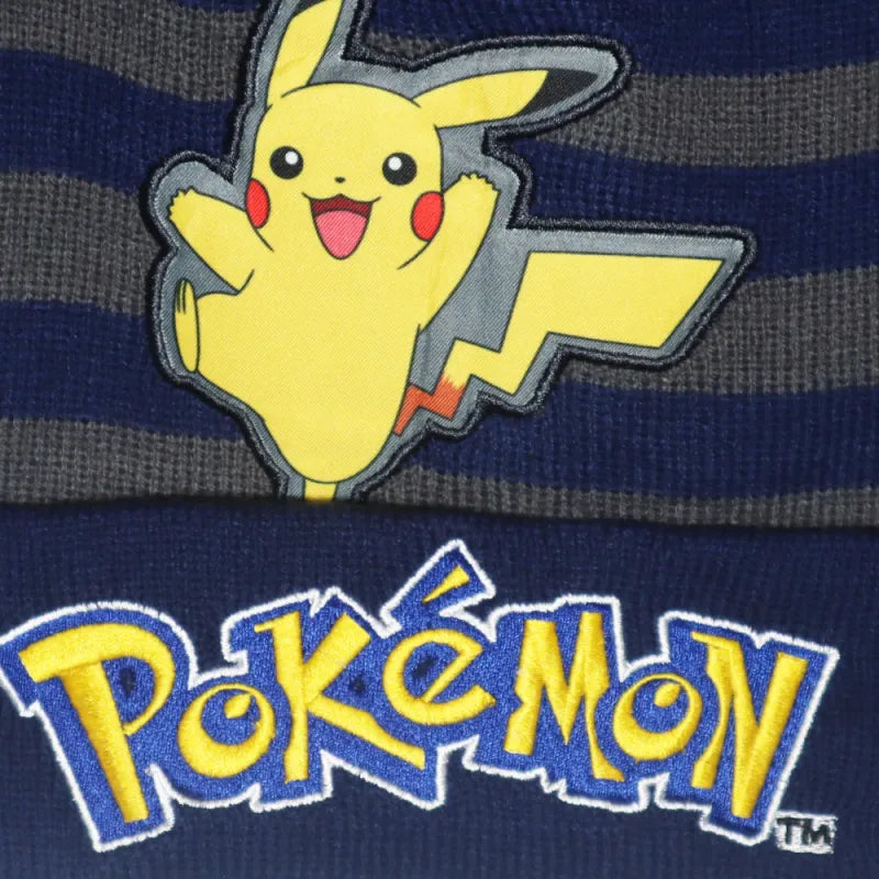 Anime Pokemon Pikachu Jungen Herbst Wintermütze bestickt Gr. 54/56 - WS-Trend.de