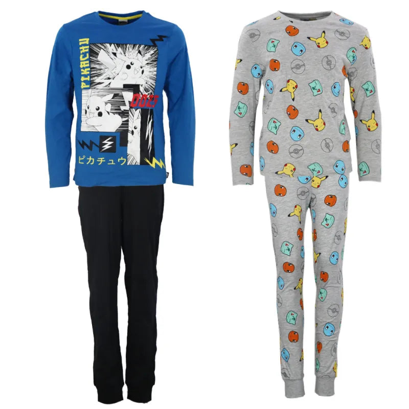 Pokemon Pikachu and Friends Kinder Schlafanzug Pyjama WS Trend.de 110 152 Baumwolle