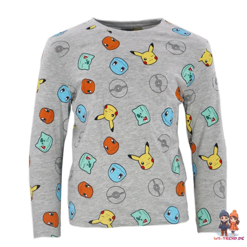 Pokemon Pikachu and Friends Kinder Schlafanzug Pyjama WS Trend.de 110 152 Baumwolle