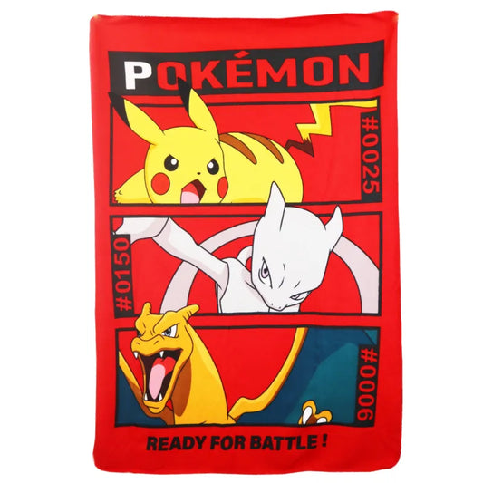 Pokemon Pikachu Mewtu Glurak Kinder Fleecedecke leichte Kuscheldecke 100x140 - WS-Trend.de