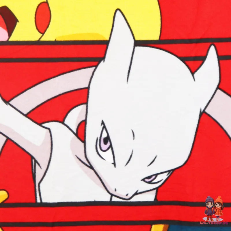 Pokemon Pikachu Mewtu Glurak Kinder Fleecedecke leichte Kuscheldecke 100x140 - WS-Trend.de