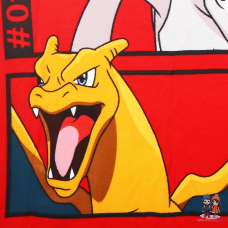 Pokemon Pikachu Mewtu Glurak Kinder Fleecedecke leichte Kuscheldecke 100x140 - WS-Trend.de