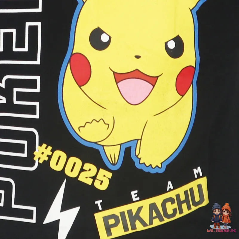 Pokémon Pikachu and Friends Kinder kurzarm T-Shirt - WS-Trend.de Kurzarm Shirt Baumwolle 110 bis 152 Weiß Schwarz