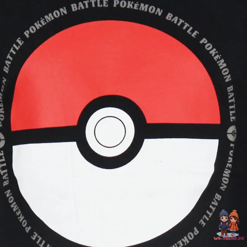 Pokemon Pokeball Jungen langarm T-Shirt Langarmshirt - WS-Trend.de Gr. 140 bis 164 Schwarz