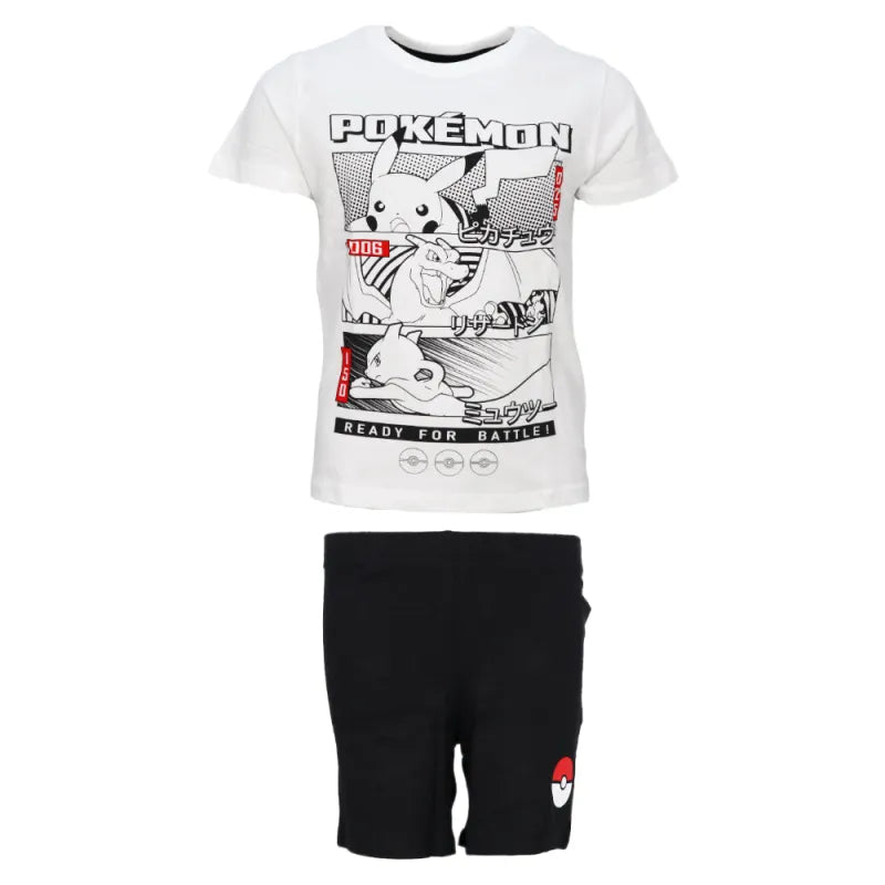 Pokemon Pikachu Jungen Sommer Set Shirt plus Shorts - WS-Trend.de Gr. 104 bis 152 Baumwolle