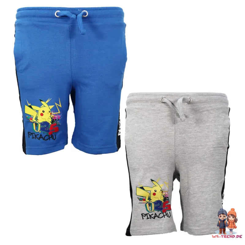 Pokemon Pikachu Jungen Shorts Bermudas - WS-Trend.de Gr. 140 bis 176 Baumwolle