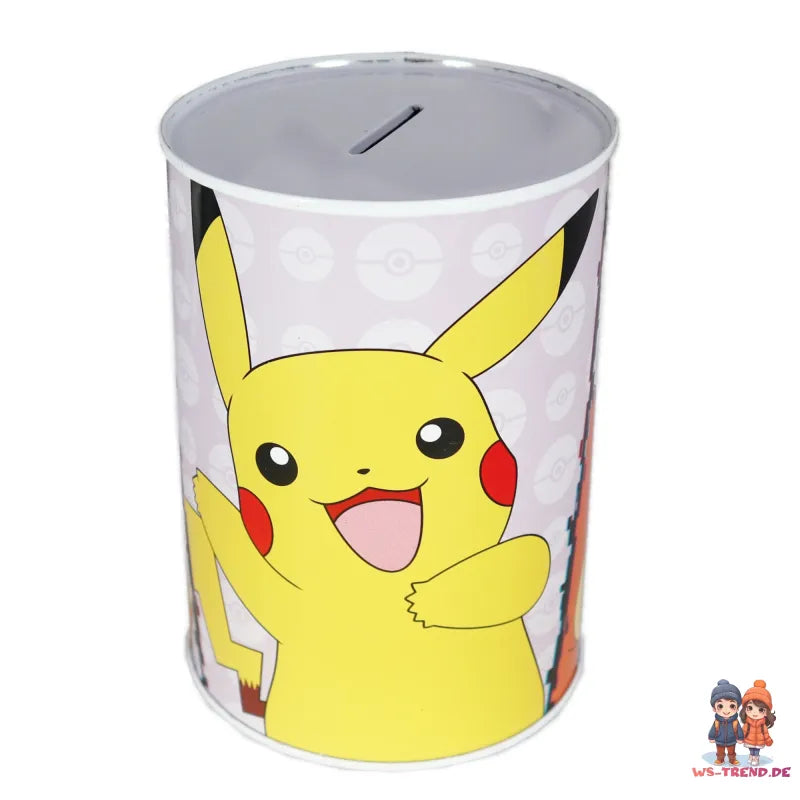 Pokemon Pikachu Evoli Glumanda XL Spardose aus Weißblech 1000 ml - WS-Trend.de