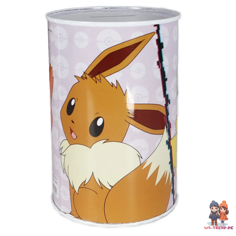 Pokemon Pikachu Evoli Glumanda XL Spardose aus Weißblech 1000 ml - WS-Trend.de