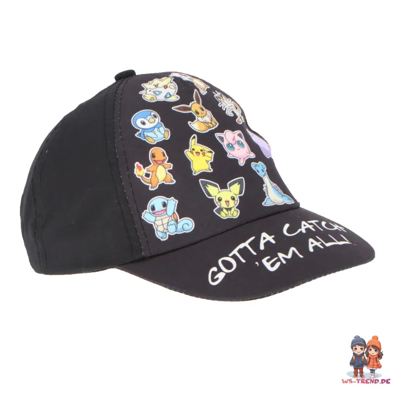 Pokemon Pikachu and Friends Jungen Kinder Basecap WS Trend.de Baseball Kappe Mütze Gr. 54 56
