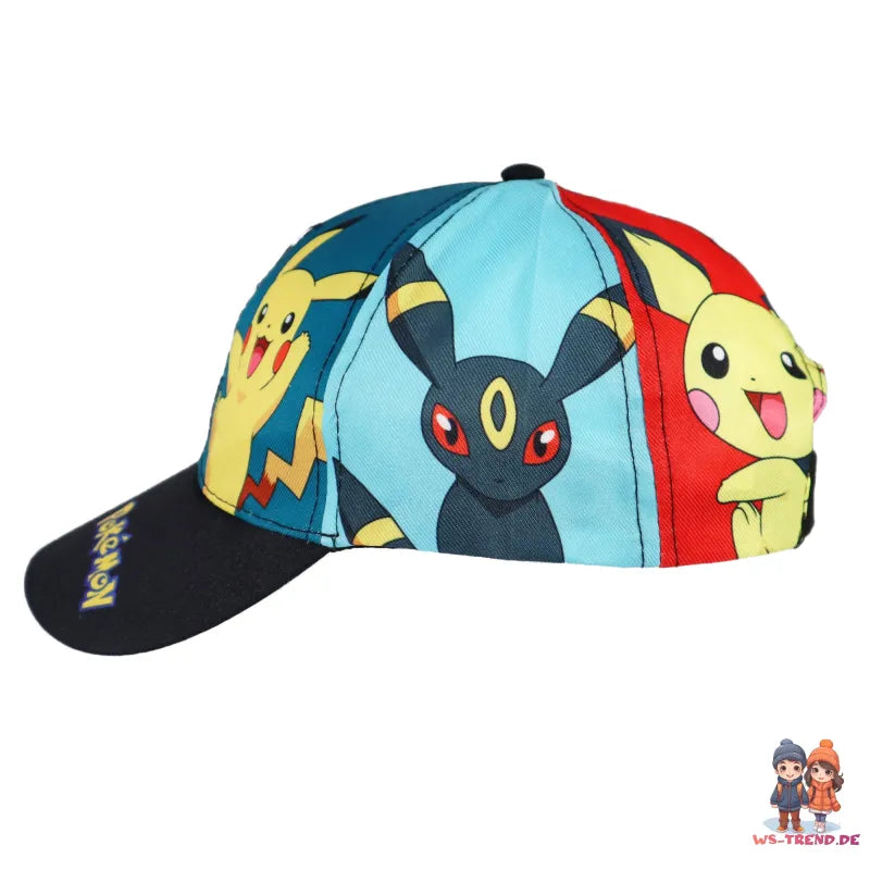 Pokemon Mauzi Pikachu Basecap Baseball Kappe Mütze allover Print - WS-Trend.de Kinder 54-56