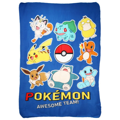 Pokemon Pikachu und Freunde Kinder Fleecedecke leichte Kuscheldecke 100x140 - WS-Trend.de