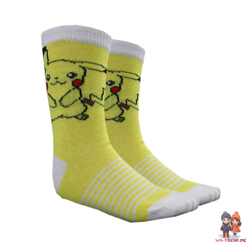 Pokemon Pikachu Evoli Socken 3-er Pack - WS-Trend.de Mädchen gestreift 3er Gr. 23 bis 34
