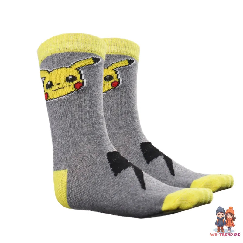 Pokemon Pikachu Socken 3-er Pack - WS-Trend.de Glumanda Gengar Jungen 3er Gr. 23 bis 38