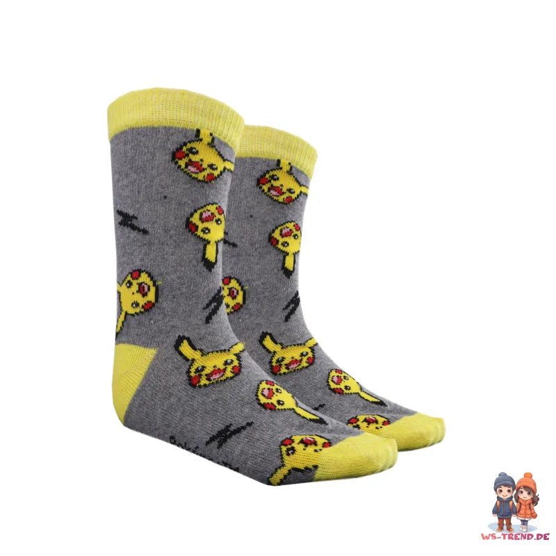 Pokemon Pikachu Socken 3-er Pack - WS-Trend.de and Friends Sneaker Jungen 3er Gr. 23 bis 38