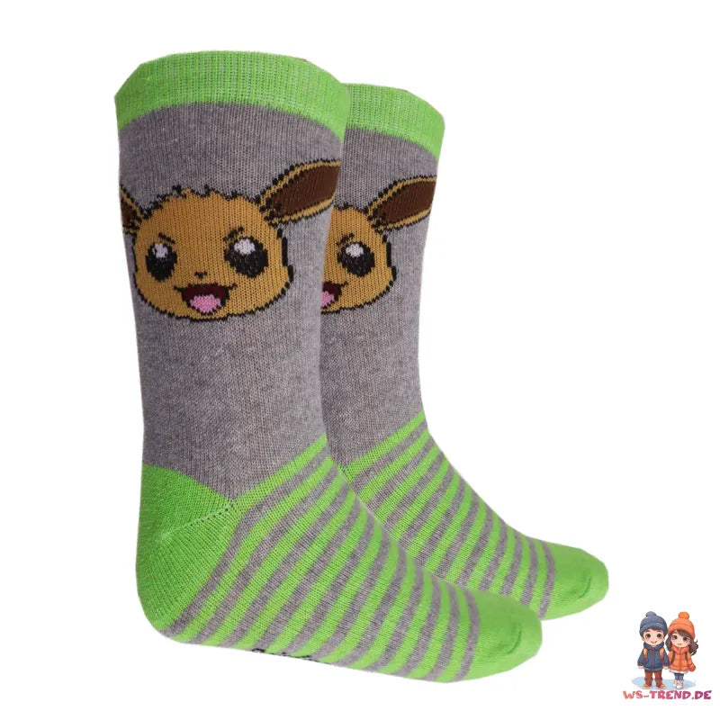 Pokemon Pikachu Socken 3-er Pack - WS-Trend.de Mädchen gestreift 3er Gr. 23 bis 34
