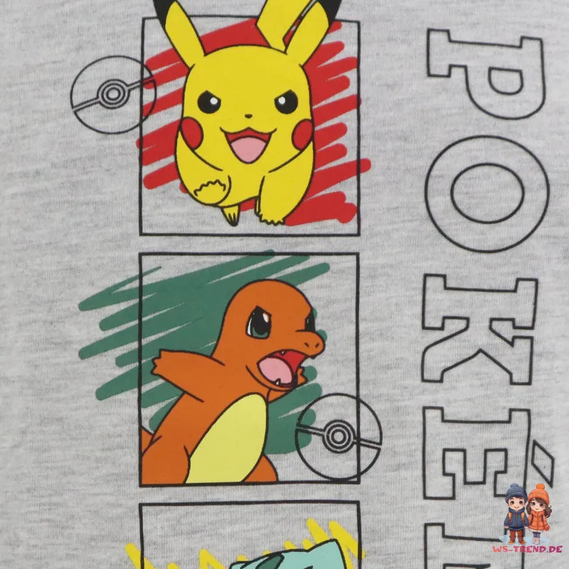 Pokémon Pikachu Kinder kurzarm T-Shirt - WS-Trend.de Kurzarm Shirt Baumwolle 110 bis 152 Weiß