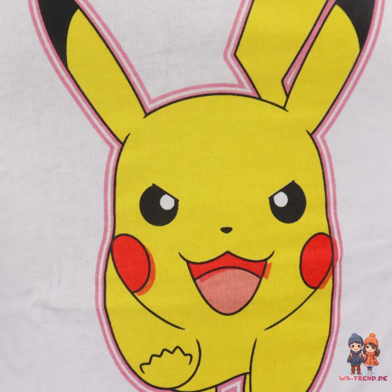 Pokémon Pikachu Mädchen Kinder T-Shirt - WS-Trend.de Pokemon Kurzarm Shirt Baumwolle 110 bis 152 Weiß Rosa