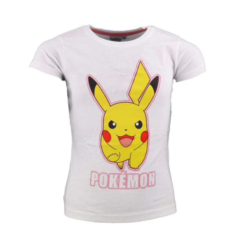 Pokémon Pikachu Mädchen Kinder T-Shirt - WS-Trend.de Pokemon Kurzarm Shirt Baumwolle 110 bis 152 Weiß Rosa