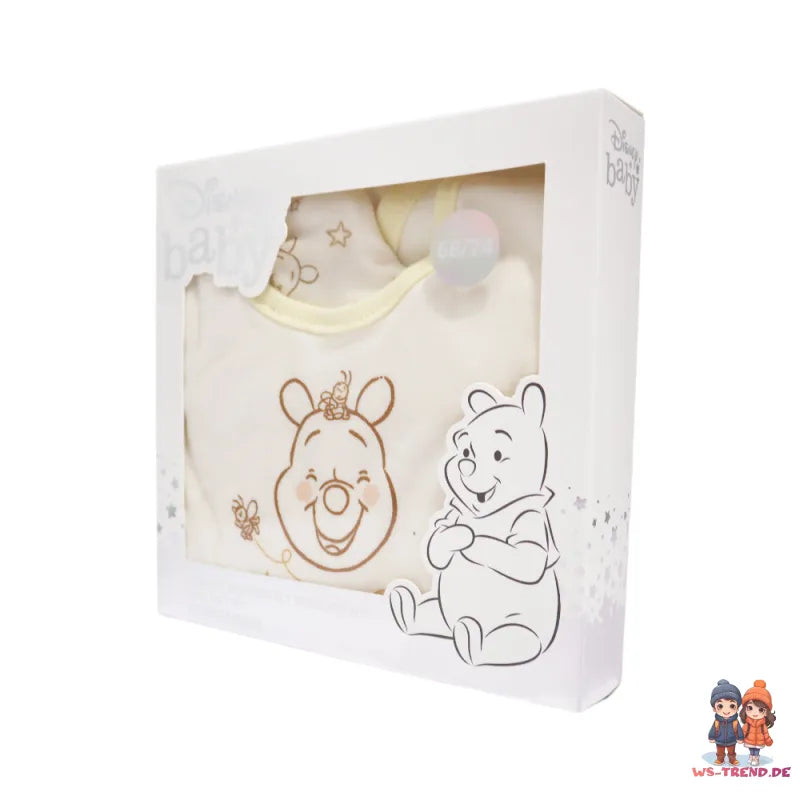 Disney Winnie der Pooh Baby 4 tlg Set Body Hose Lätzchen Mütze - WS-Trend.de