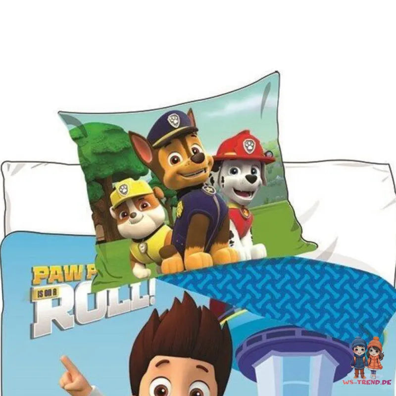 Paw Patrol Team Ryder 2tlg Bettwäsche Set 135x200 80x80 cm 100% Baumwolle - WS-Trend.de