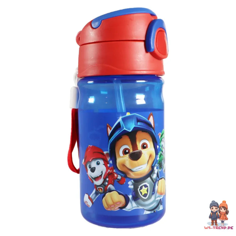 Paw Patrol Kinder Wasserflasche Trinkflasche Flasche 350 ml - WS-Trend.de Tragegriff Halm