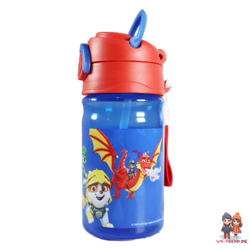 Paw Patrol Kinder Wasserflasche Trinkflasche Flasche 350 ml - WS-Trend.de Tragegriff Halm