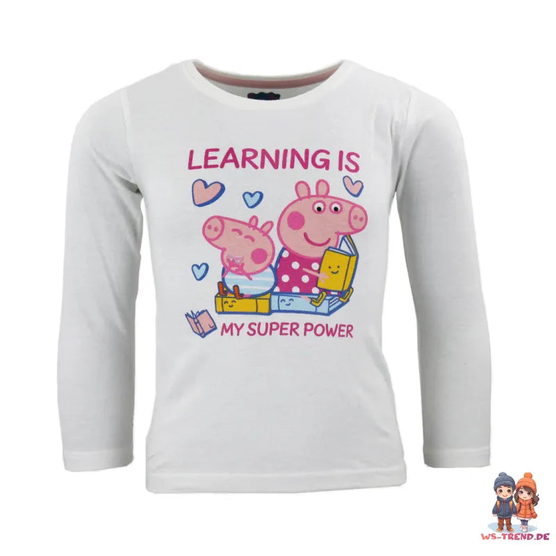 Peppa Pig Kinder Schlafanzug Pyjama lang - WS-Trend.de Wutz 92 -116 Mädchen Baumwolle