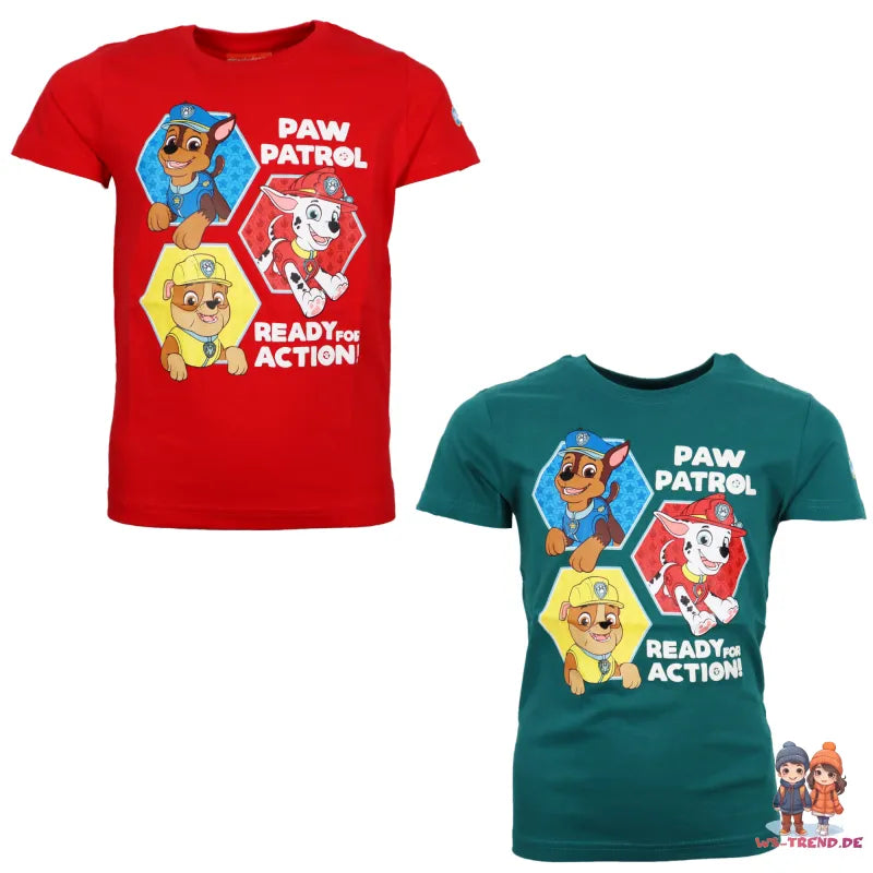Paw Patrol Chase Rubble Marshall Kinder Jungen T-Shirt - WS-Trend.de kurzarm 98 -128 Baumwolle
