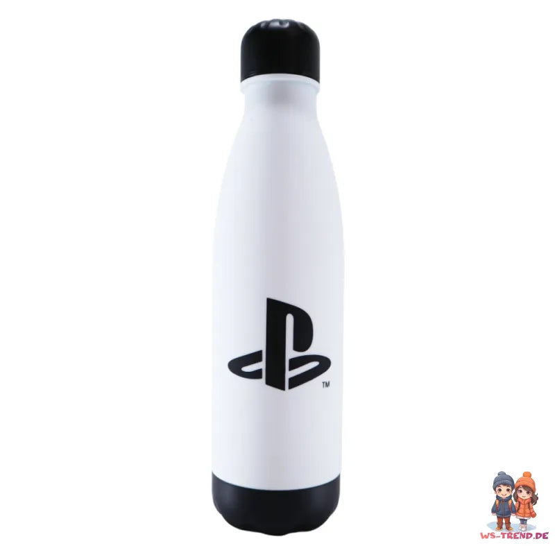 Sony Playstation 2-er Set Wasserflasche Trinkflasche Flasche 650 ml Schwarz Weiß - WS-Trend.de
