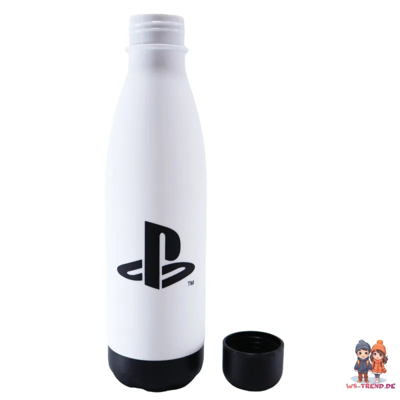 Sony Playstation 2-er Set Wasserflasche Trinkflasche Flasche 650 ml Schwarz Weiß - WS-Trend.de