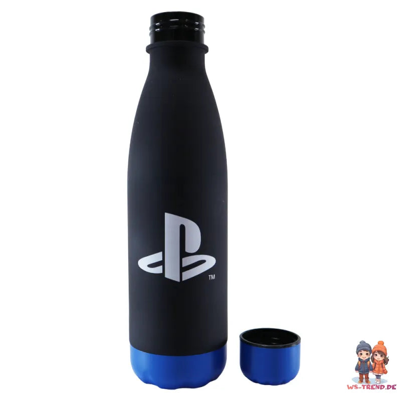 Sony Playstation 2-er Set Wasserflasche Trinkflasche Flasche 650 ml Schwarz Weiß - WS-Trend.de