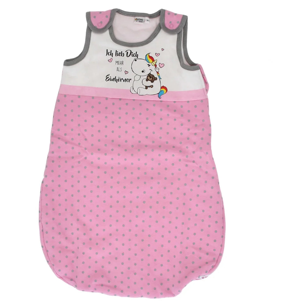 wattierter schlafsack Pummel Einhorn Babyschlafsack Schlafsack leicht wattiert Gr. 70 cm – WS-Trend