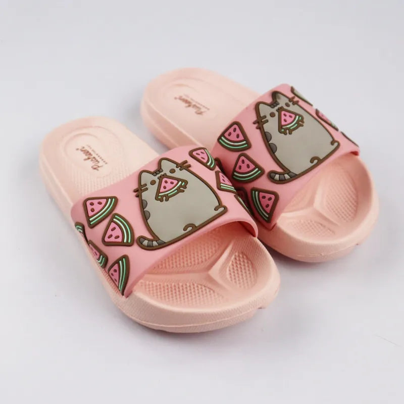 Pusheen The Cat 3D Optik Kinder Sandalen - WS-Trend.de Badeschuhe Latschen 25-34 Beige