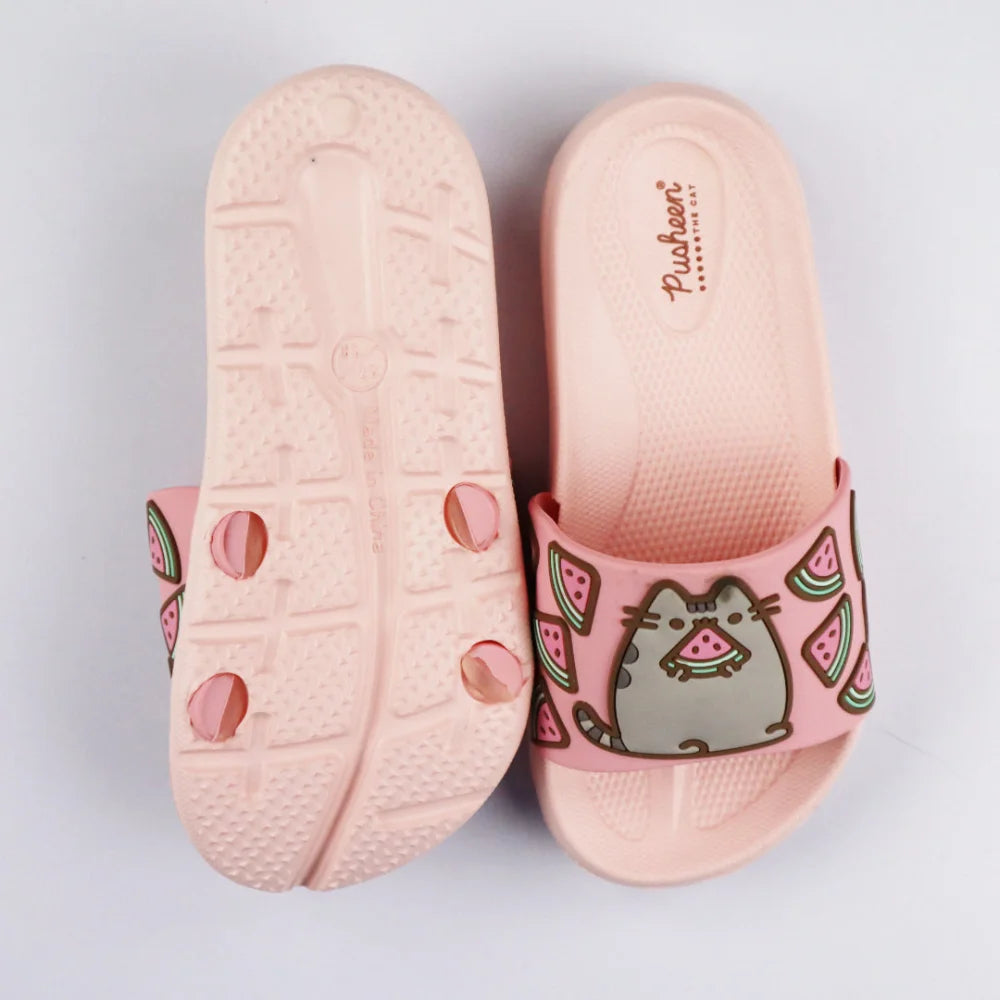 Pusheen The Cat 3D Optik Kinder Sandalen - WS-Trend.de Badeschuhe Latschen 25-34 Beige