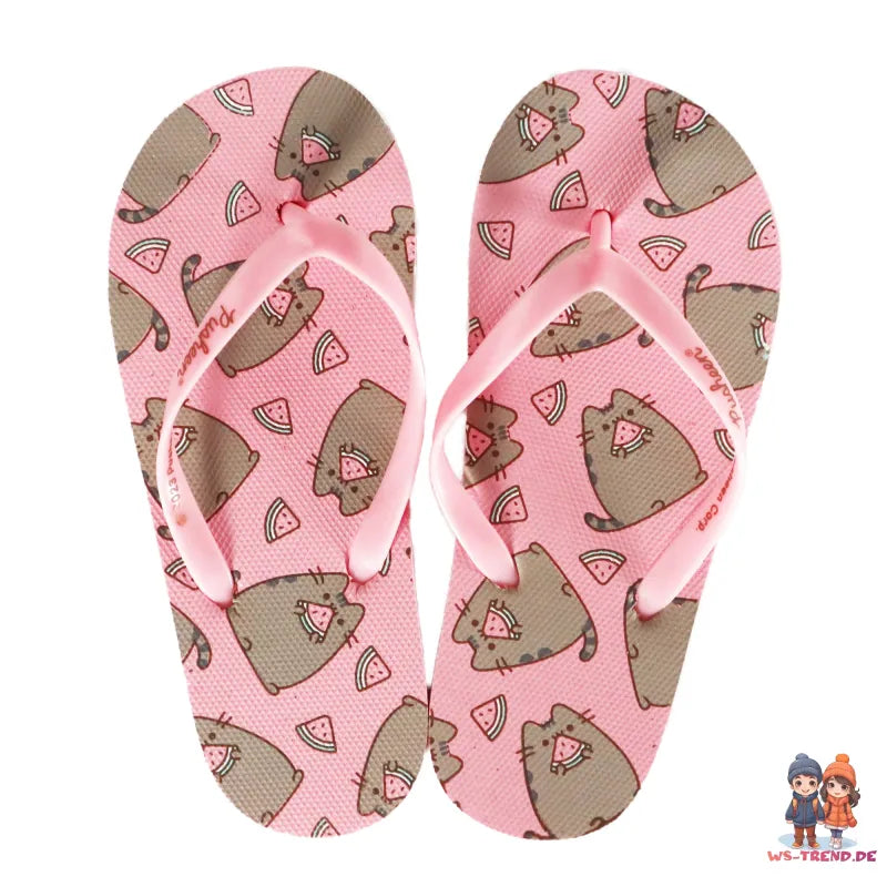 Pusheen The Cat Kinder Flip Flops Sandalen Latschen Zehentrenner - WS-Trend.de 25-34 Beige