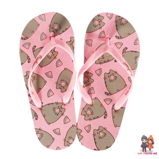 Pusheen The Cat Kinder Flip Flops Sandalen Latschen Zehentrenner - WS-Trend.de 25-34 Beige