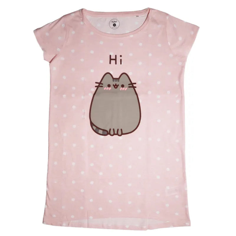 Pusheen The Cat die Katze Damen kurzarm Schlafshirt Nachthemd XS-XL Baumwolle - WS-Trend.de